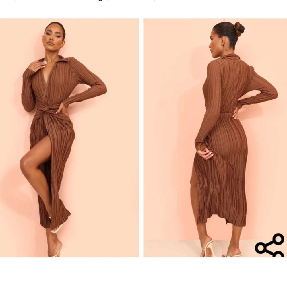 PLT brown long sleeve dress